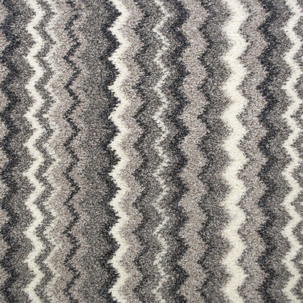 Grey ZigZag 93 Moorland Stripe Action Backed Carpet