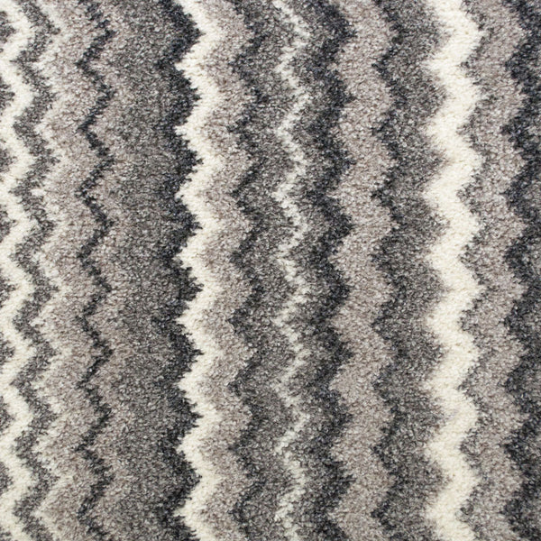 Grey ZigZag 93 Moorland Stripe Action Backed Carpet
