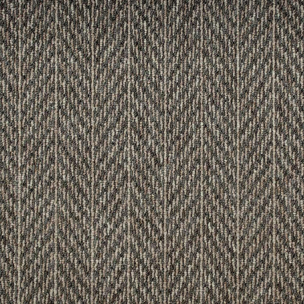 Dark Beige & Grey Atlanta Chevron Loop Feltback Carpet