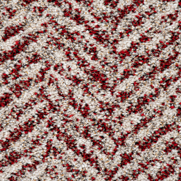 Herringbone Red Illusion Wilton Carpet