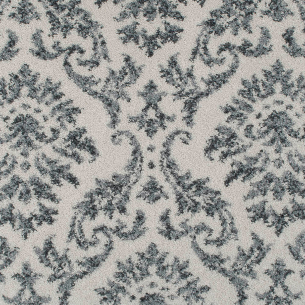 Ivory Grey Damask Queensville Wilton Carpet