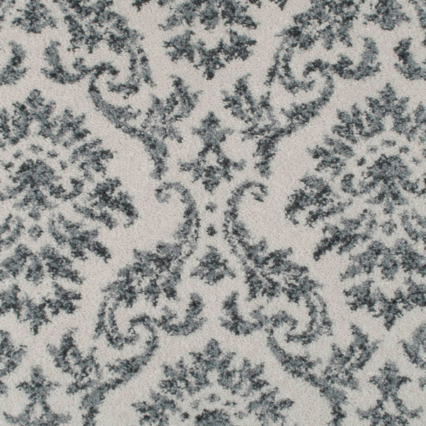 Ivory Grey Damask Queensville Wilton Carpet
