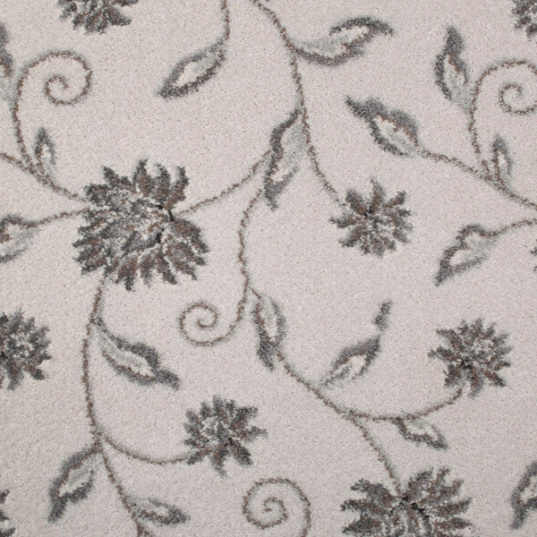 Ivory Grey Floral Manor Park Wilton Carpet