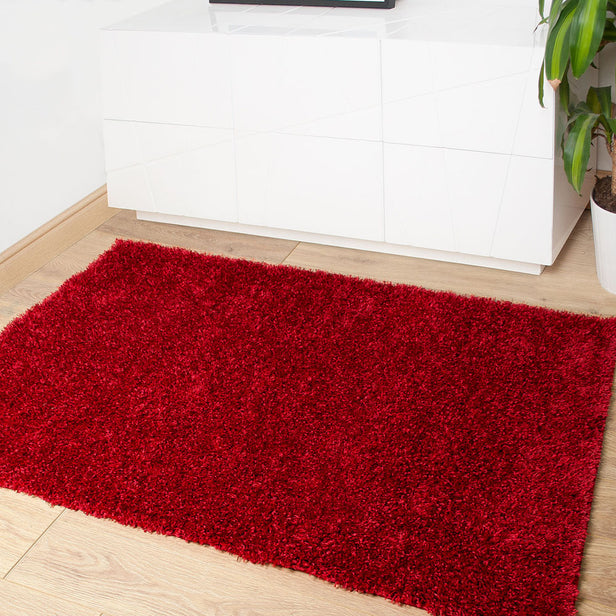 Red Jewel Shaggy Rug