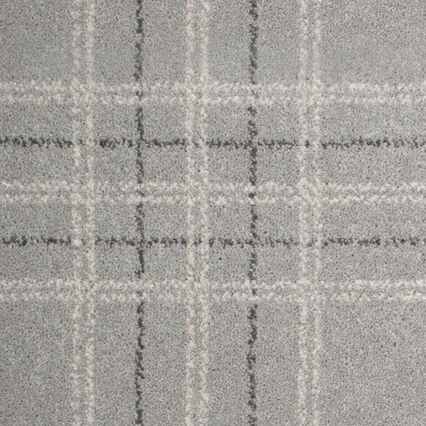 Light Grey Modern Tartan Manor Park Wilton Carpet