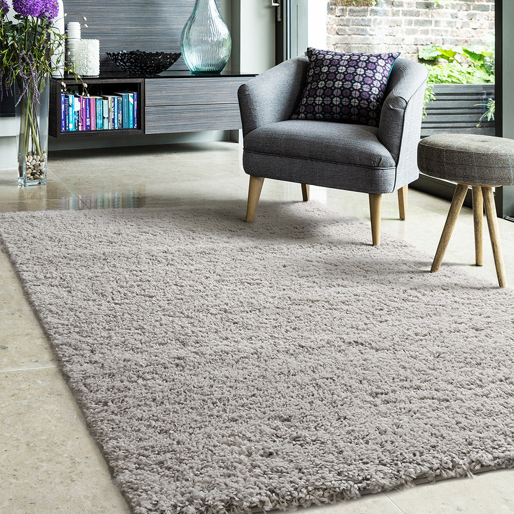 Libra Coin Rug Light Natural Libra Shaggy Rug | Shaggy Rugs | Online Carpets