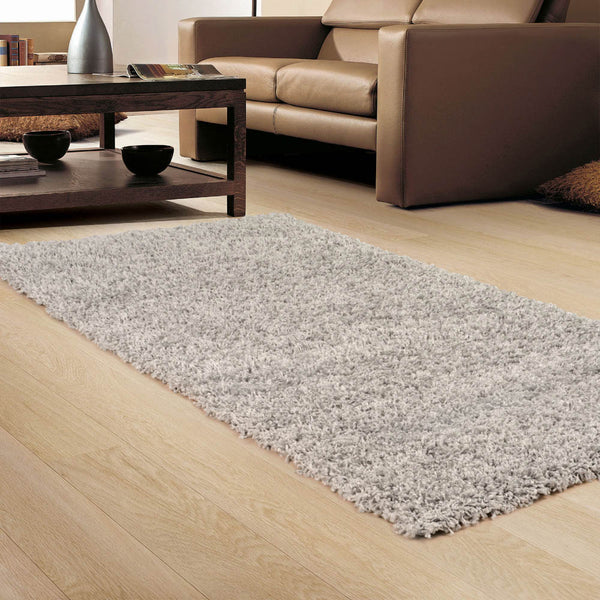 Light Grey Mercury Shaggy Rug