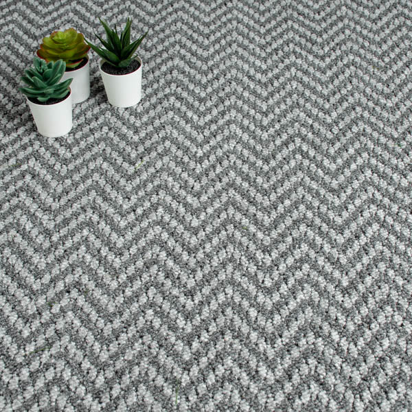 Silver Aztec Herringbone Carpet