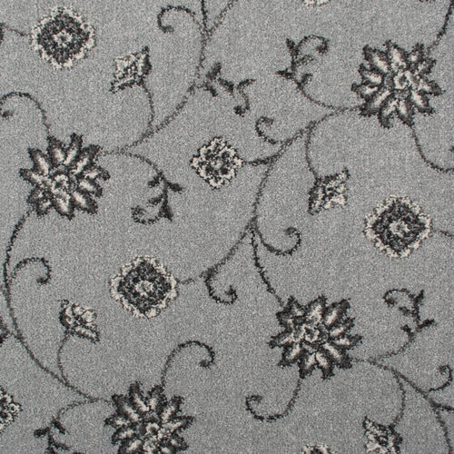 Silver Floral Queensville Wilton Carpet