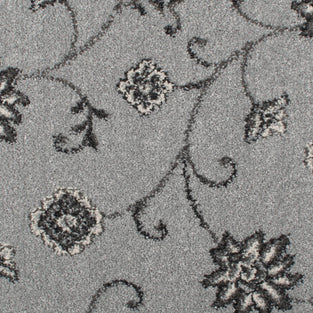 Silver Floral Queensville Wilton Carpet