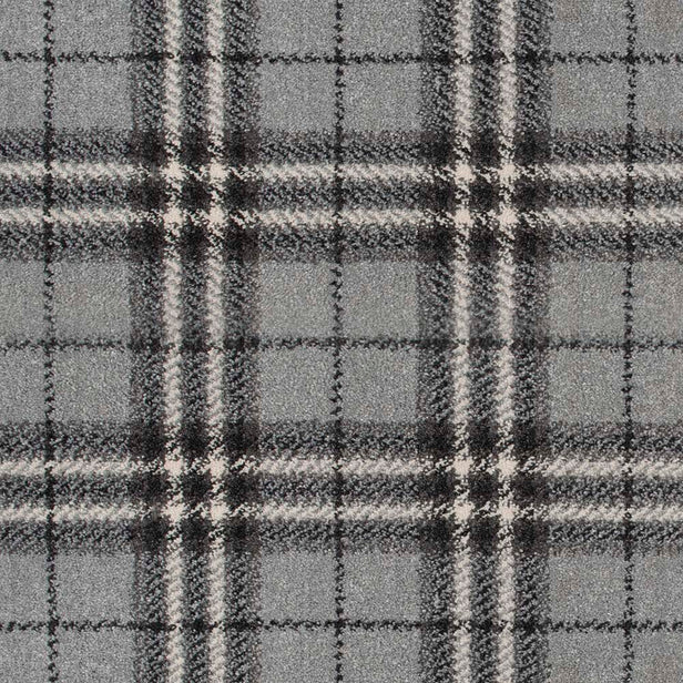 Silver Traditional Tartan Queensville Wilton Carpet