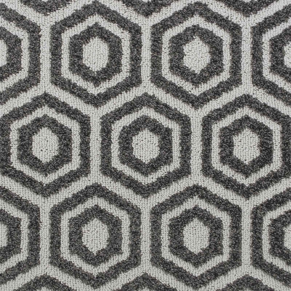 Dark Grey & Cream Geometric Structura Carpet