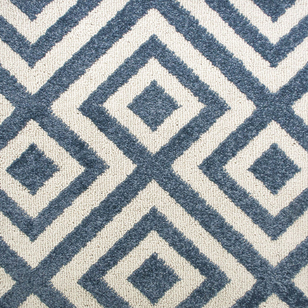 Blue & Cream Diamond Structura Carpet