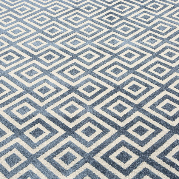 Blue & Cream Diamond Structura Carpet
