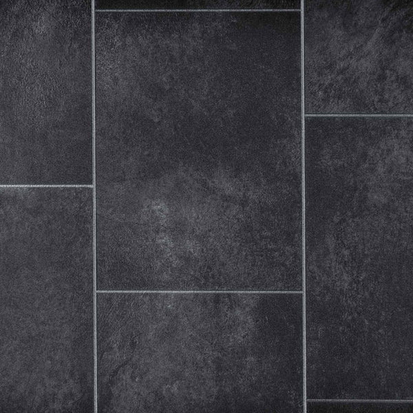 Grandismo (2m, 4m) Black & White Venice Tile Vinyl Lino Flooring