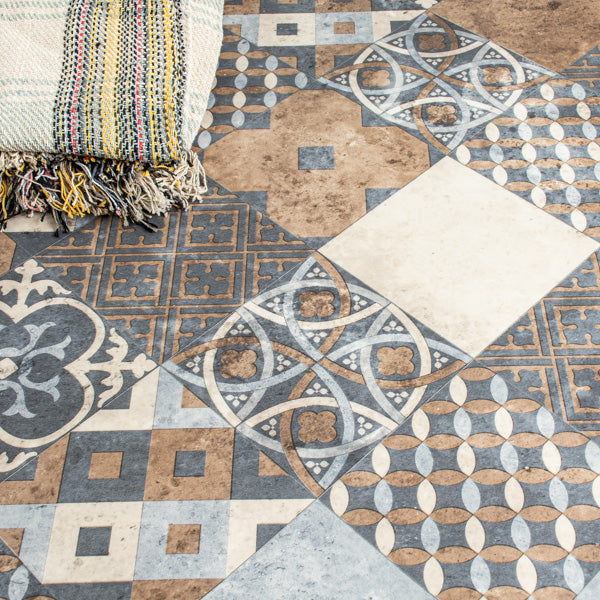 Zaragoza Tile Indigo Goliath 450 Vinyl Flooring by Tarkett Clearance